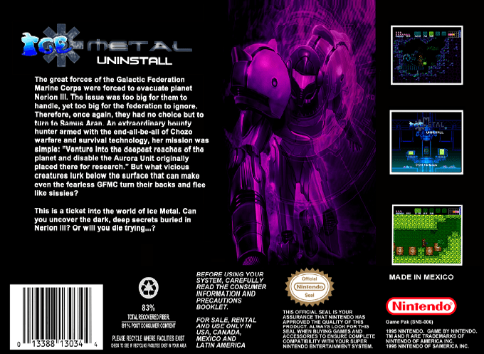 Super Metroid - Hacks — Box back